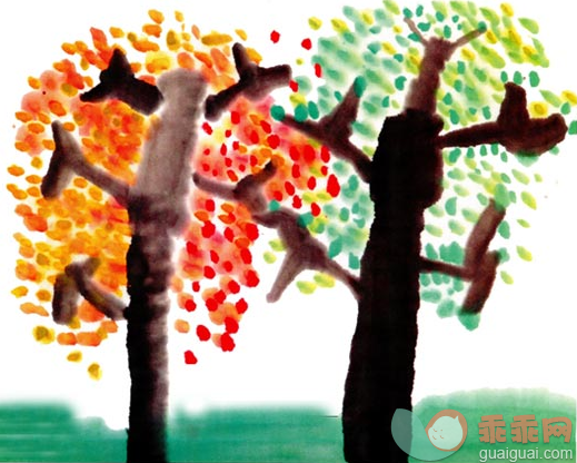 幼儿园中班中国画教案设计：彩色的树林