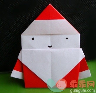 儿童手工折纸：手工折卡通圣诞老人