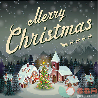 古老的,地形,城镇,乡村,城市_496035955_Merry Christmas illustration in a retro style_创意图片_Getty Images China