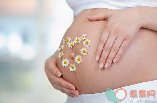 白色,人,人生大事,生活方式,影棚拍摄_160689488_Pregnant woman wearing flowers in heart shape on belly, close up_创意图片_Getty Images China