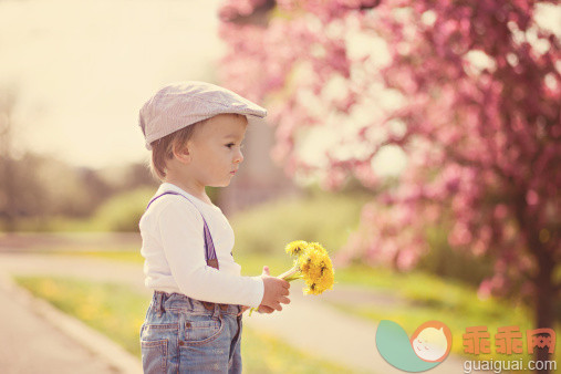 人,休闲装,婴儿服装,12到17个月,户外_168813143_Boy with dandelions_创意图片_Getty Images China