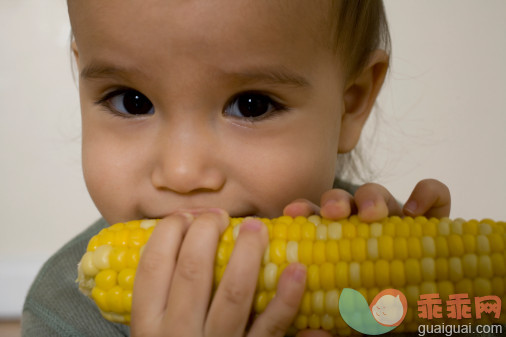 人,衣服,食品,影棚拍摄,室内_85824086_Baby boy eating corn, close-up_创意图片_Getty Images China